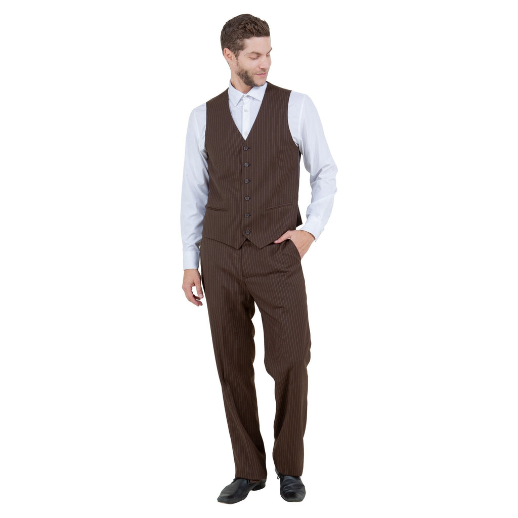 Men's Modern - Fit 3pc Pinstripe Suit, Notch Lapel - Bundle Bus