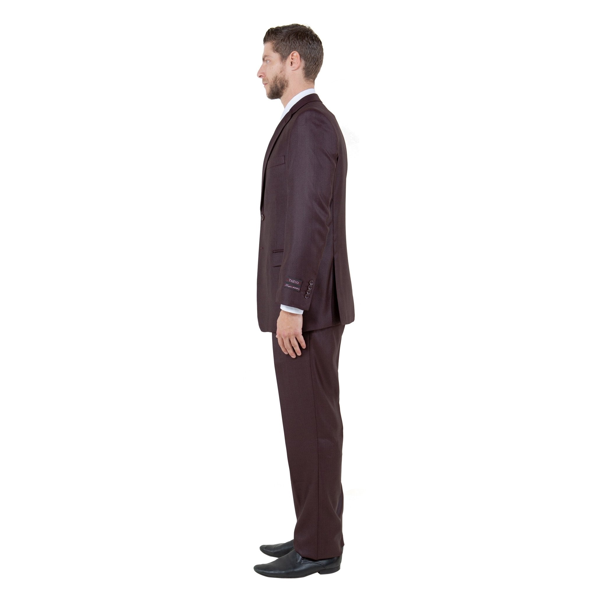 Men's Modern - Fit 3pc Sharkskin Suit Set - Bundle Bus