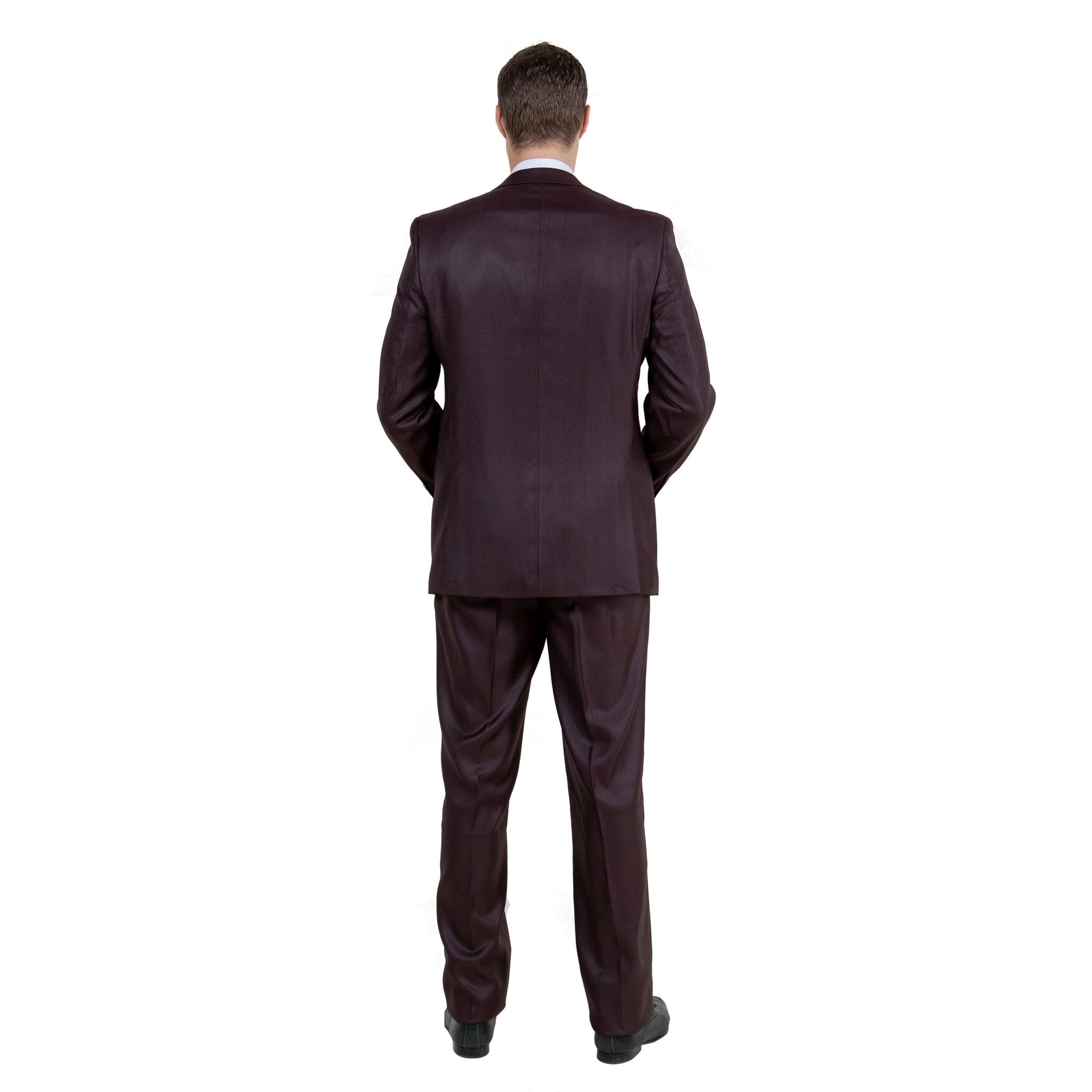 Men's Modern - Fit 3pc Sharkskin Suit Set - Bundle Bus