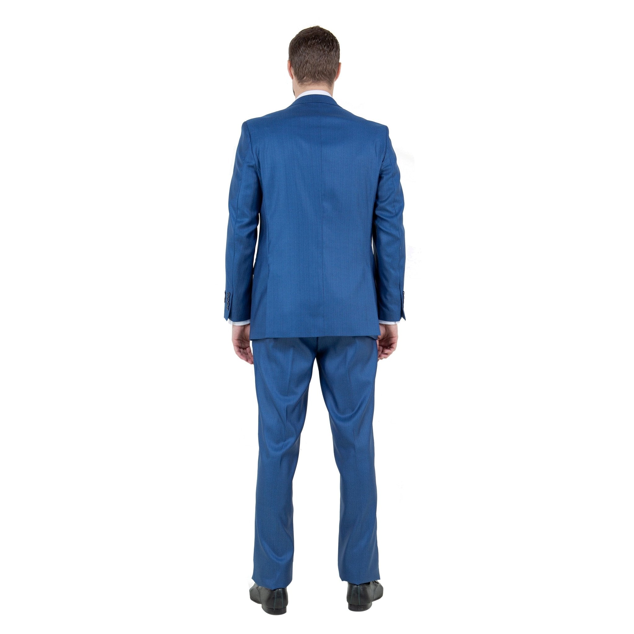 Men's Modern - Fit 3pc Sharkskin Suit Set - Bundle Bus