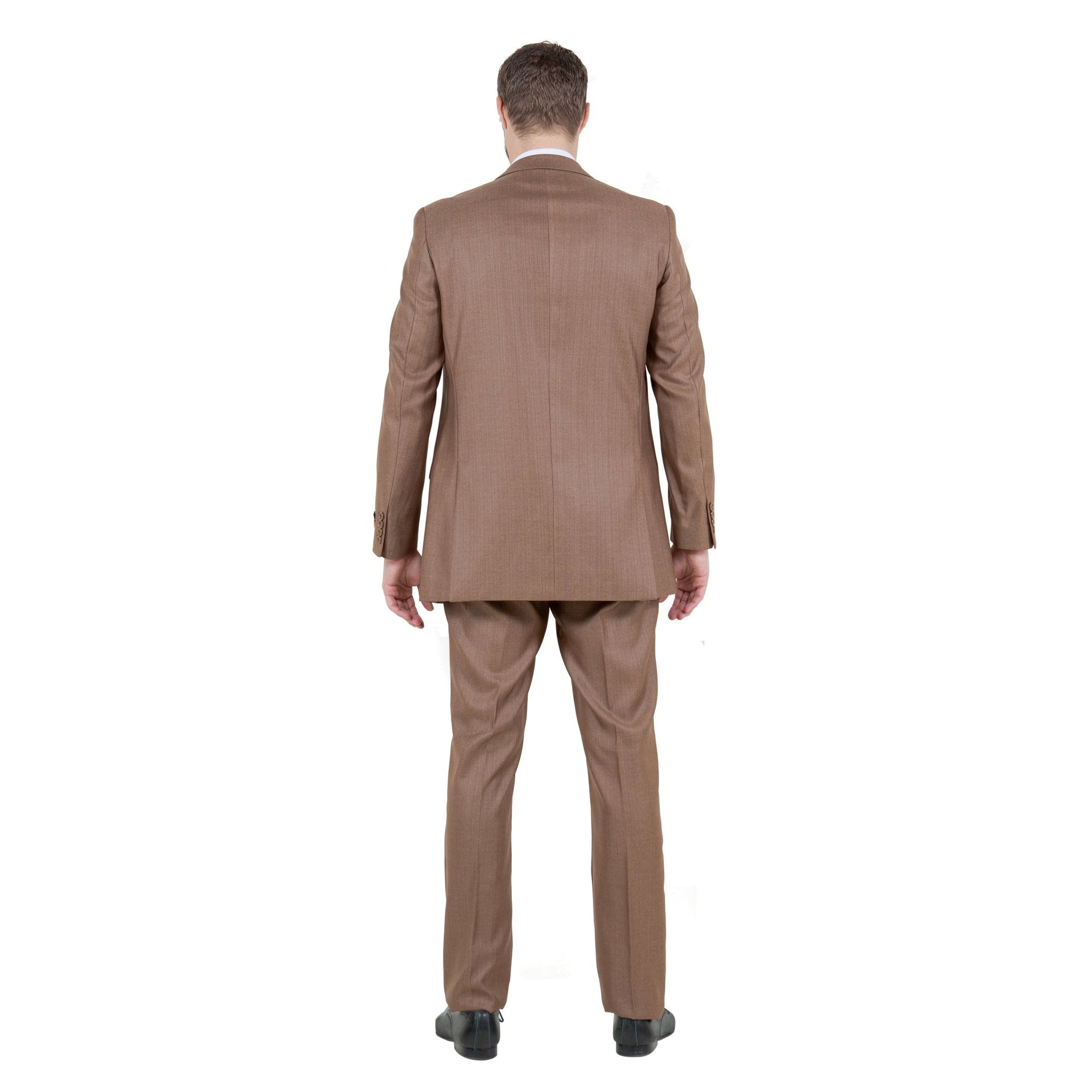 Men's Modern - Fit 3pc Sharkskin Suit Set - Bundle Bus