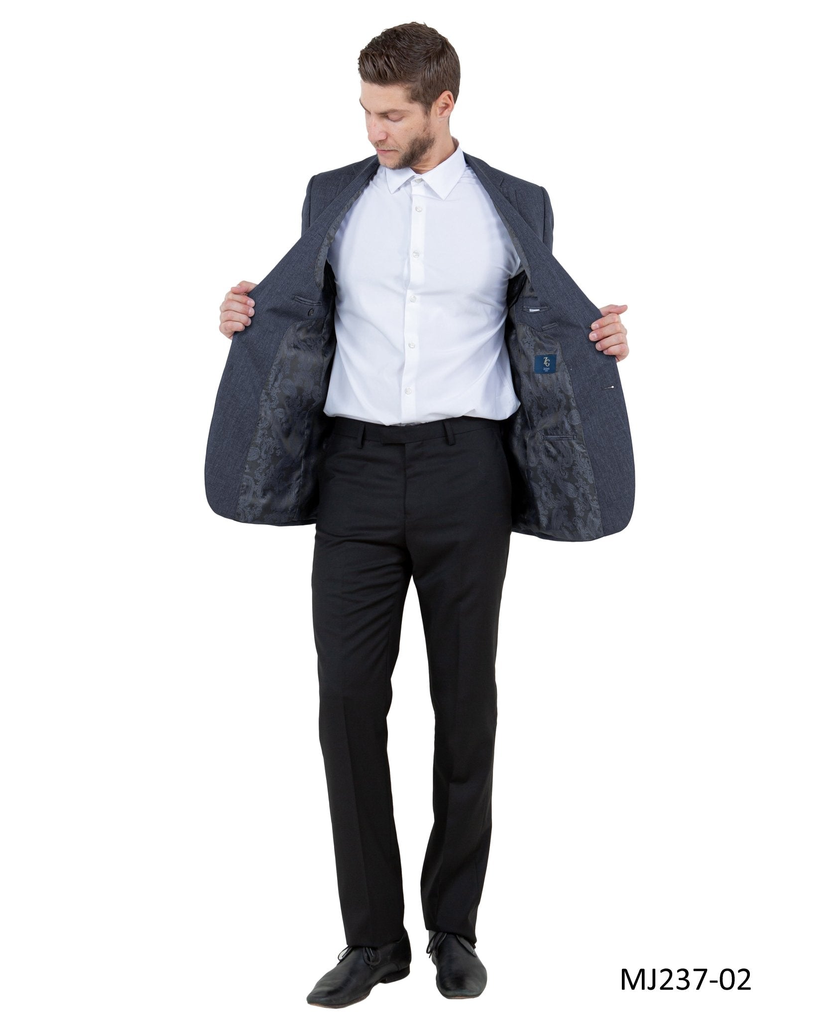 Men's Modern Fit Sport Coat w/ Notch Lapel - Bundle Bus