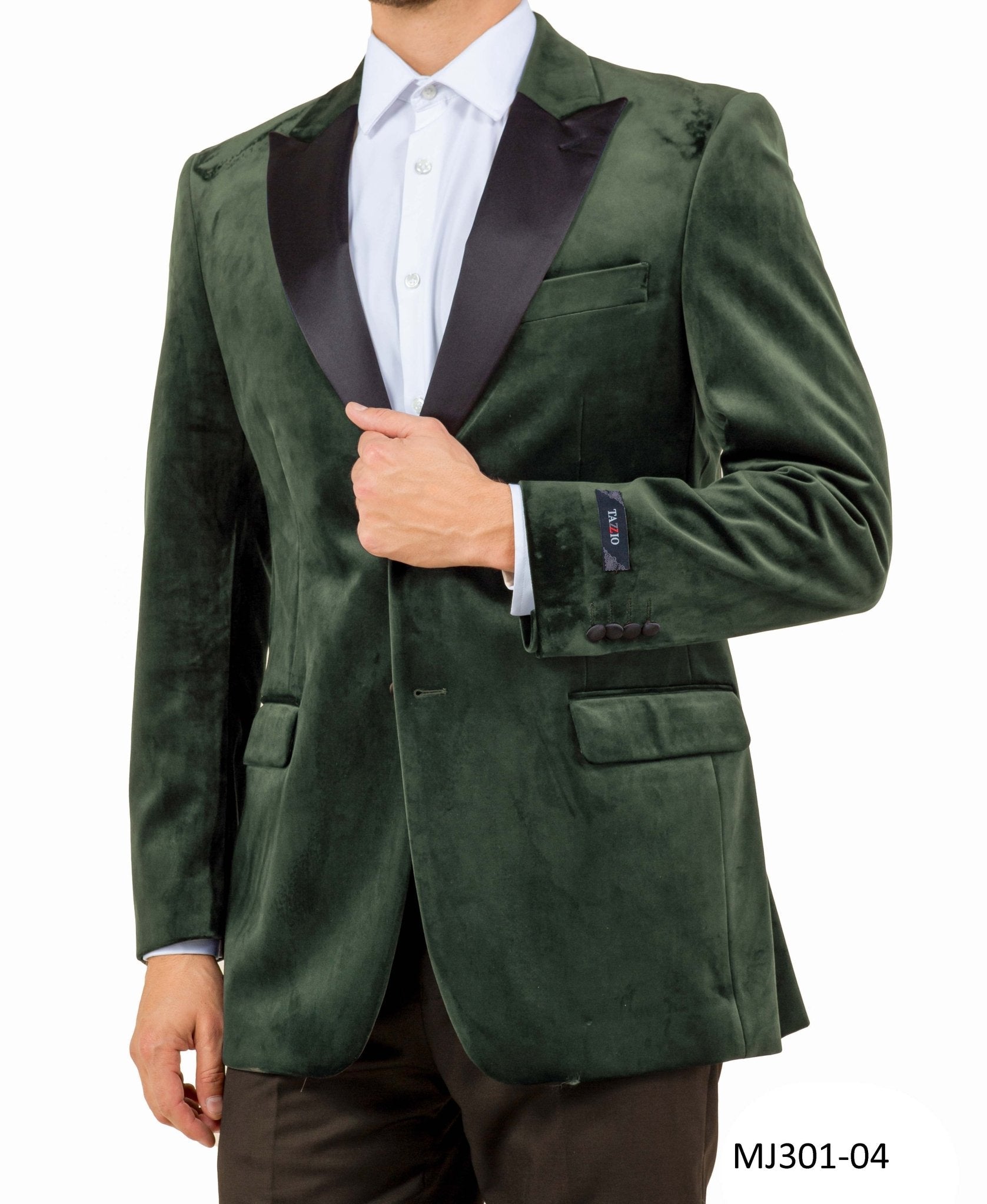 Men's Modern Fit Sport Coat w/ Satin Peak Lapel - Bundle Bus