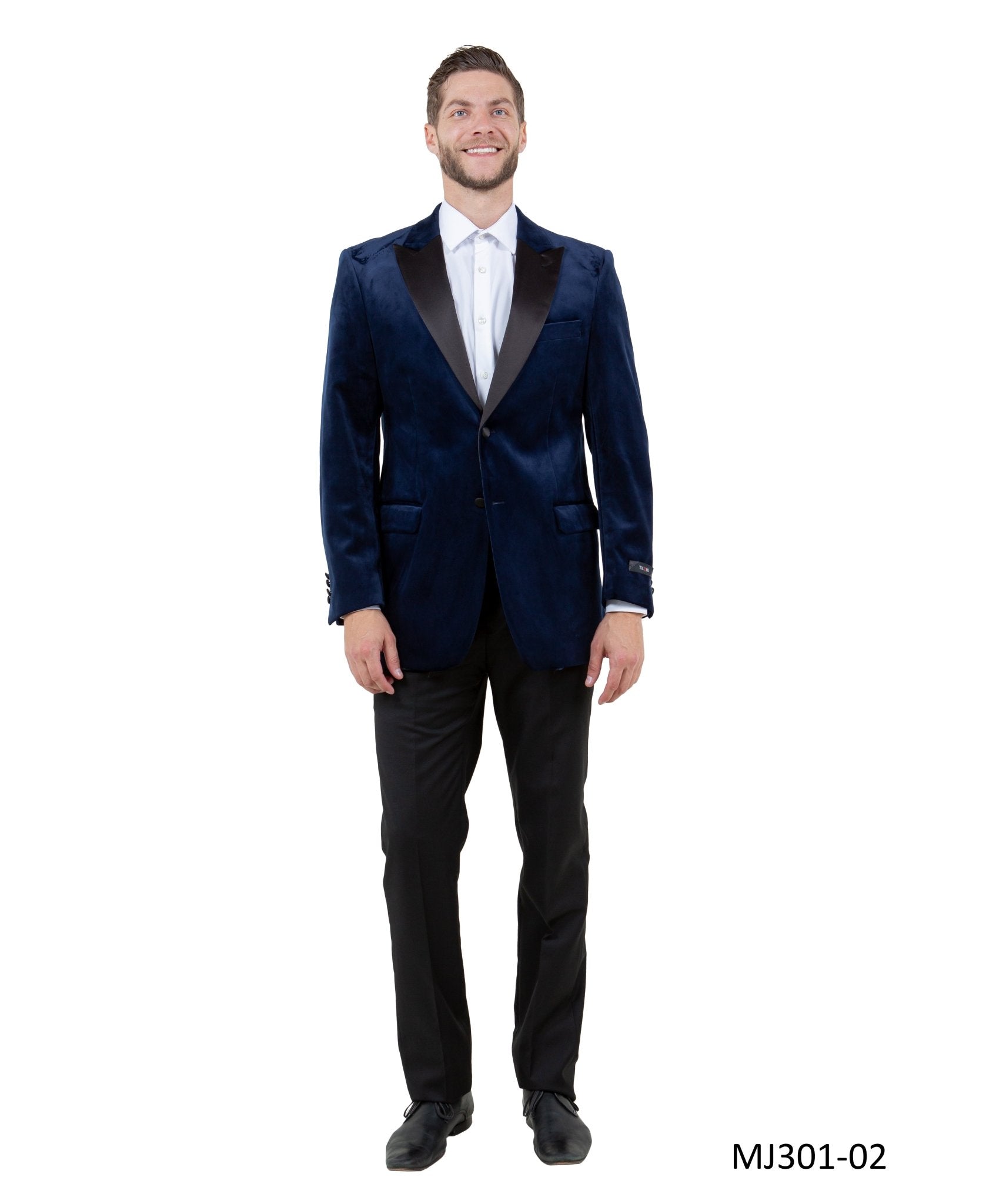 Men's Modern Fit Sport Coat w/ Satin Peak Lapel - Bundle Bus