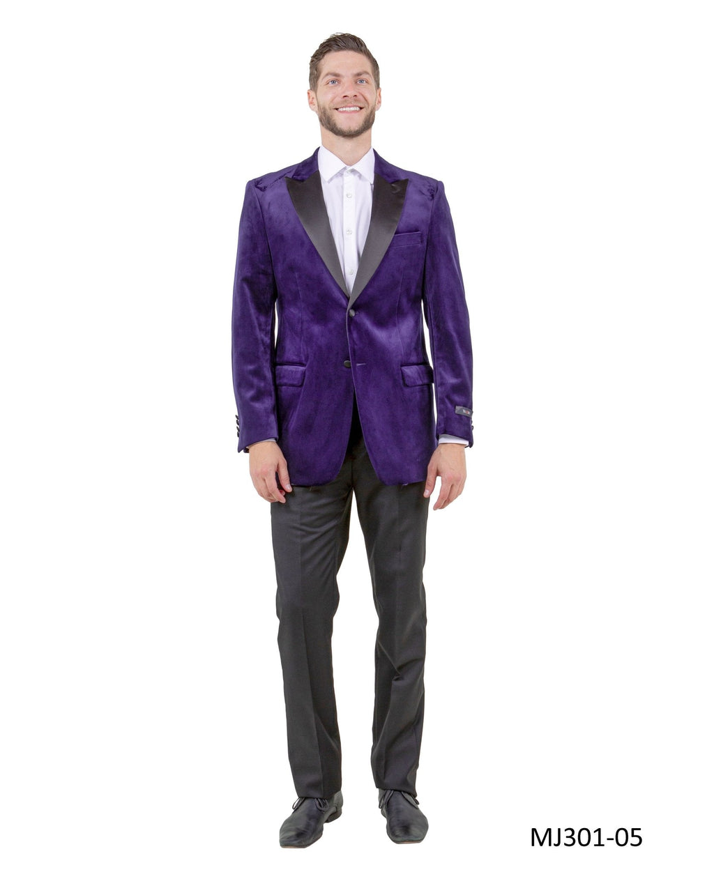 Men's Modern Fit Sport Coat w/ Satin Peak Lapel - Bundle Bus
