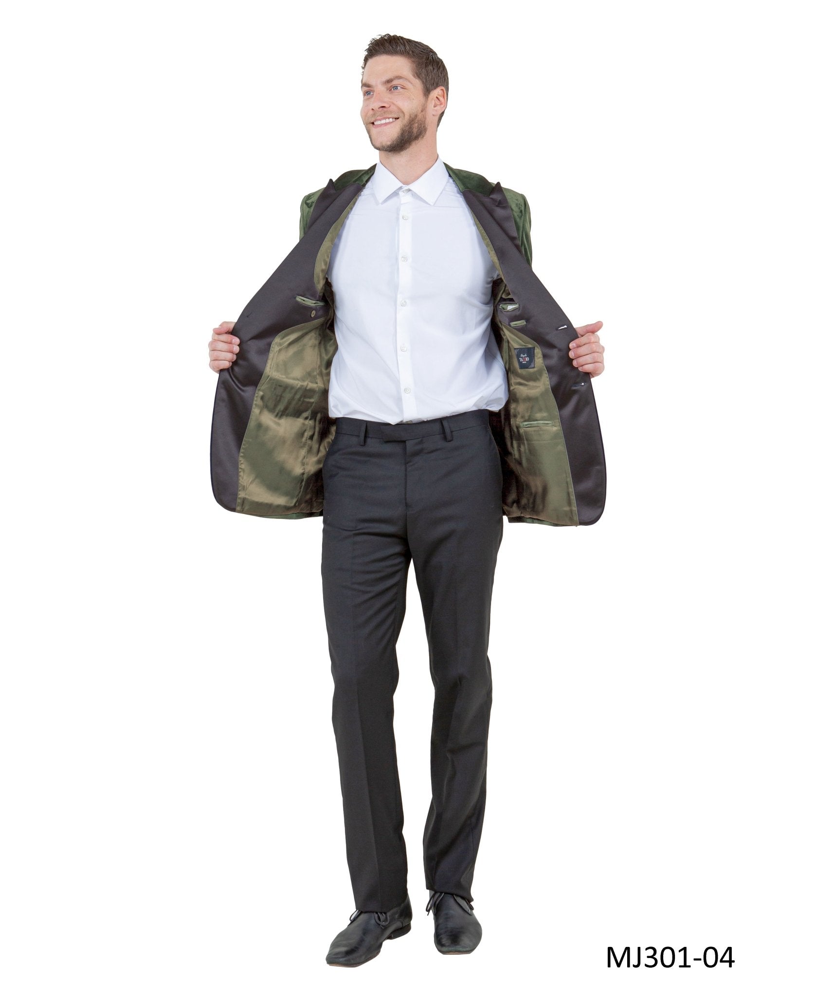 Men's Modern Fit Sport Coat w/ Satin Peak Lapel - Bundle Bus