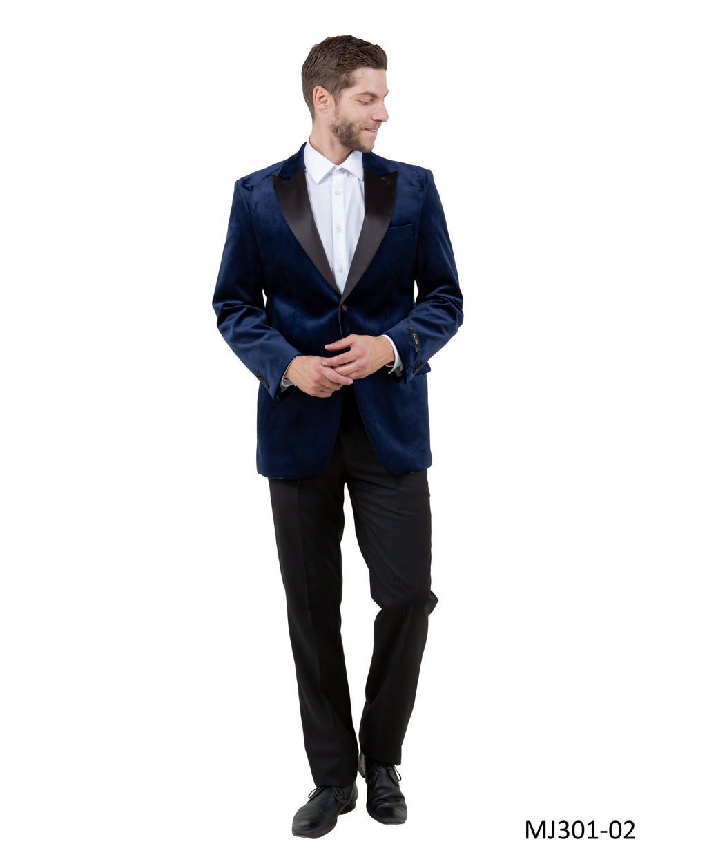 Men's Modern Fit Sport Coat w/ Satin Peak Lapel - Bundle Bus