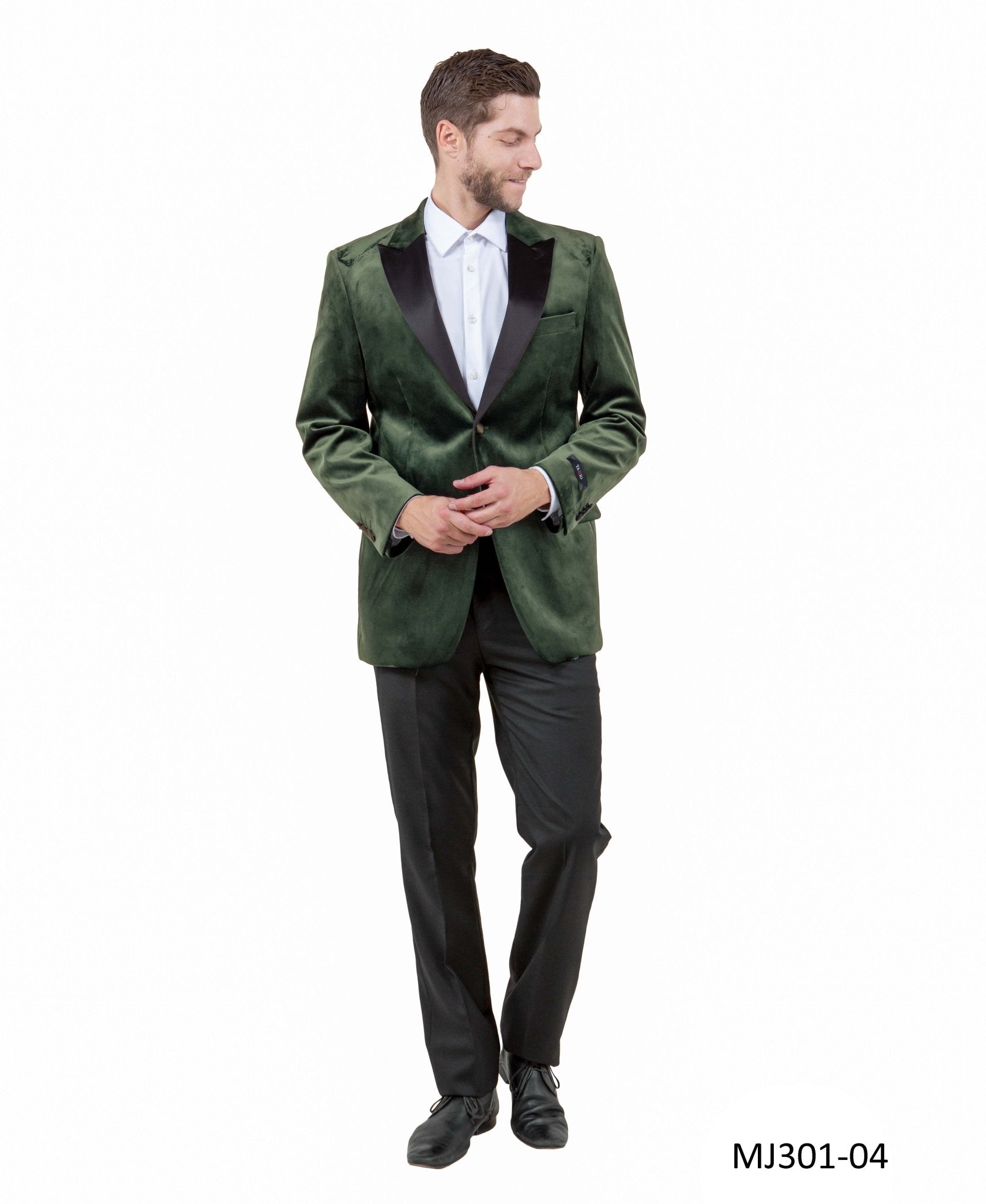 Men's Modern Fit Sport Coat w/ Satin Peak Lapel - Bundle Bus