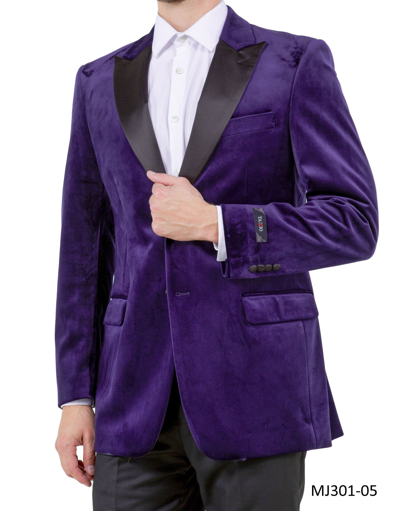 Men's Modern Fit Sport Coat w/ Satin Peak Lapel - Bundle Bus