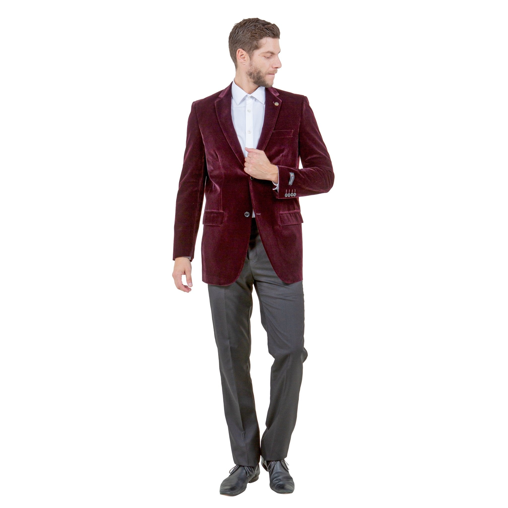 Men's Modern Fit Velvet Blazer Only - Bundle Bus