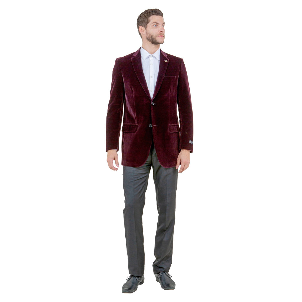 Men's Modern Fit Velvet Blazer Only - Bundle Bus