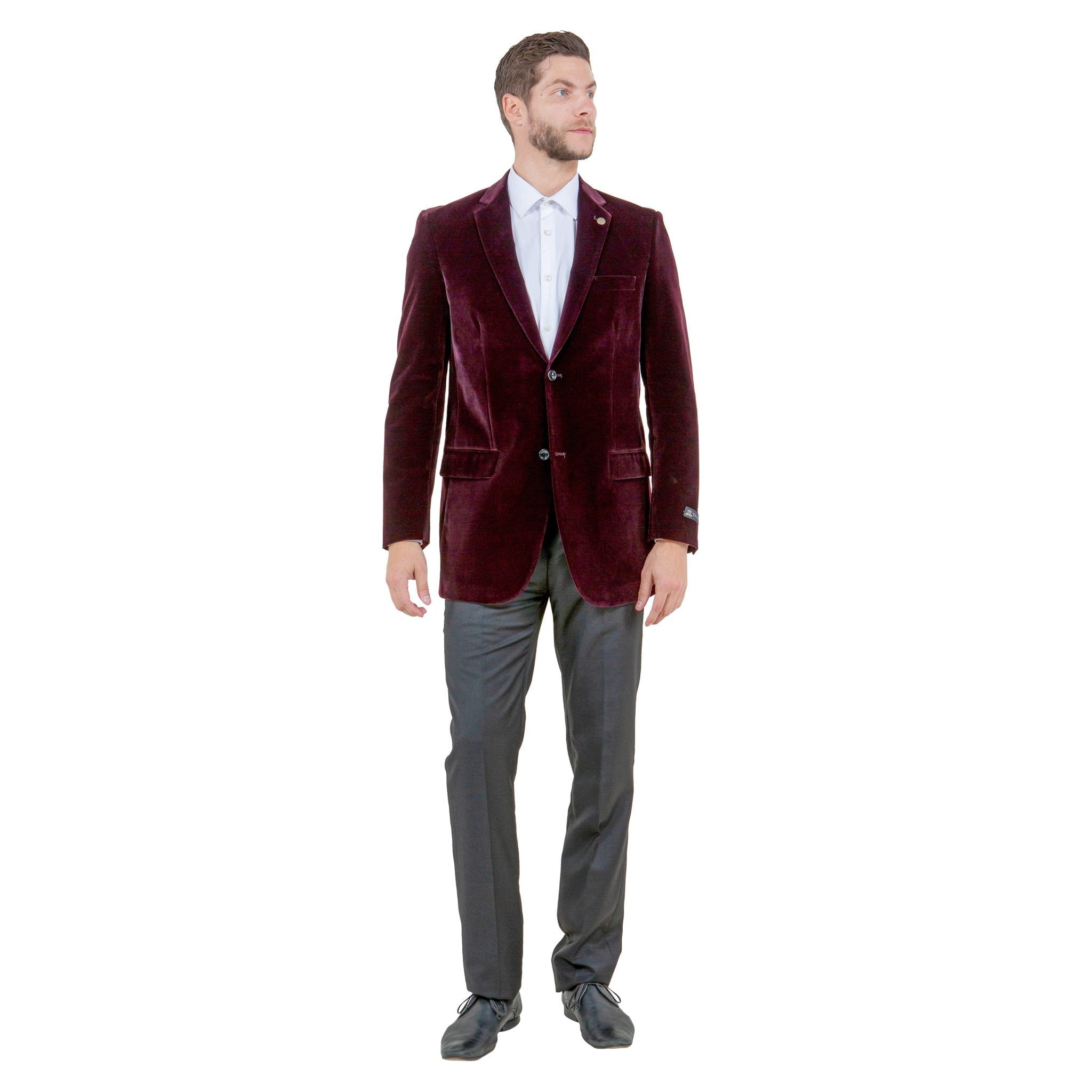 Men's Modern Fit Velvet Blazer Only - Bundle Bus