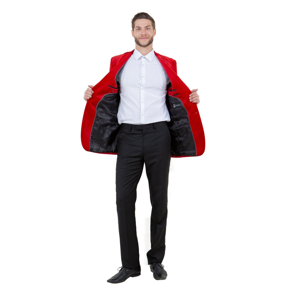 Men's Modern Fit Velvet Blazer Only - Bundle Bus