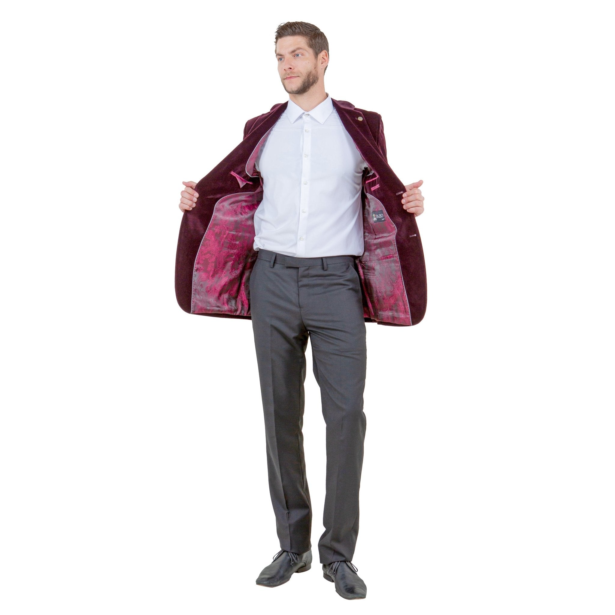 Men's Modern Fit Velvet Blazer Only - Bundle Bus