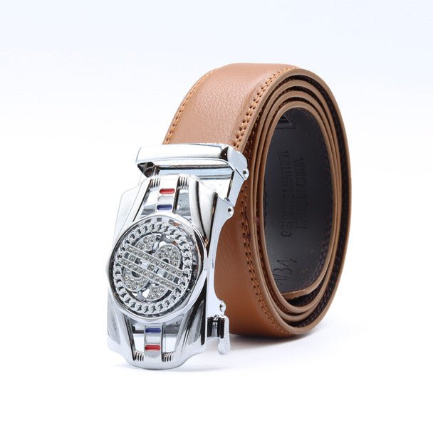 Men's Money Rotating Bling Ratchet Belt-MGLBB62-SIL - Bundle Bus