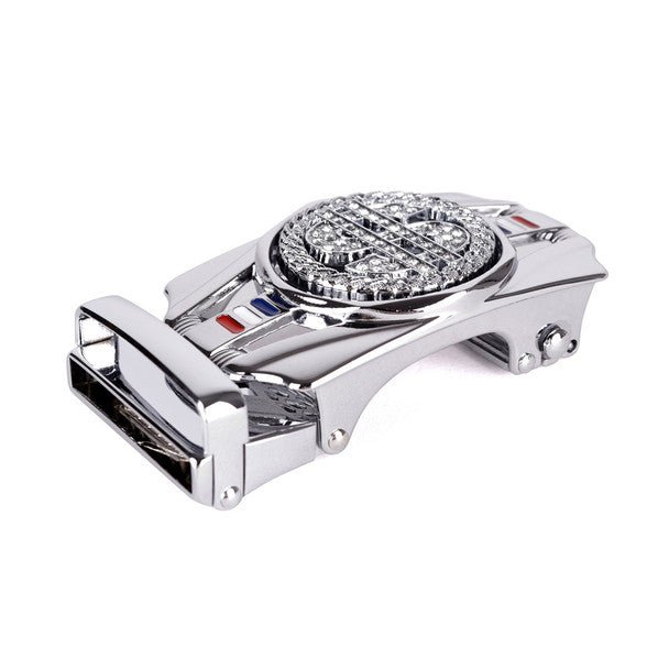 Men's Money Rotating Bling Ratchet Belt-MGLBB62-SIL - Bundle Bus