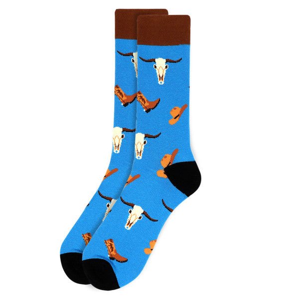 Men's Old West Novelty Socks - NVS19521-TQ - Bundle Bus