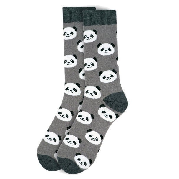 Men's Panda Novelty Socks NVS1785-GRY - Bundle Bus