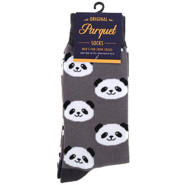 Men's Panda Novelty Socks NVS1785-GRY - Bundle Bus