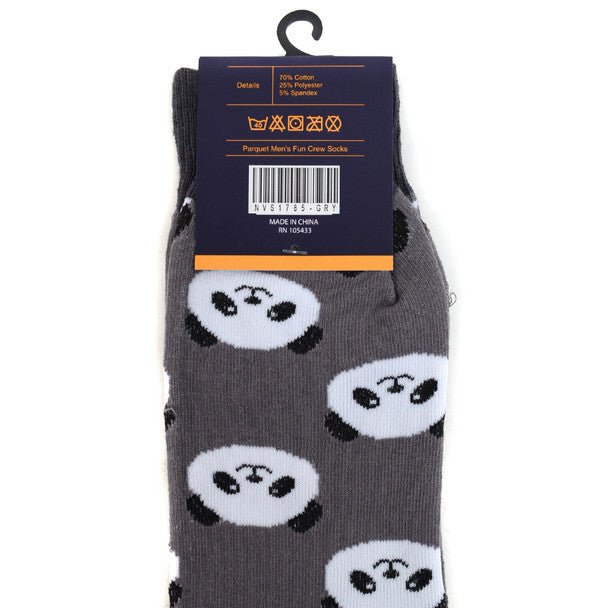 Men's Panda Novelty Socks NVS1785-GRY - Bundle Bus