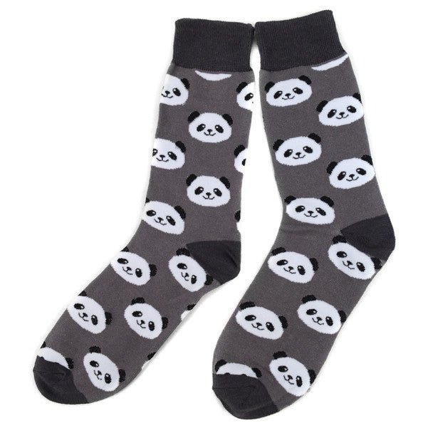 Men's Panda Novelty Socks NVS1785-GRY - Bundle Bus