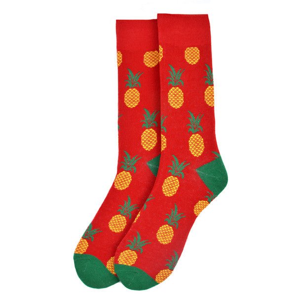 Men's Pineapple Novelty Socks - NVS19545-HPK - Bundle Bus