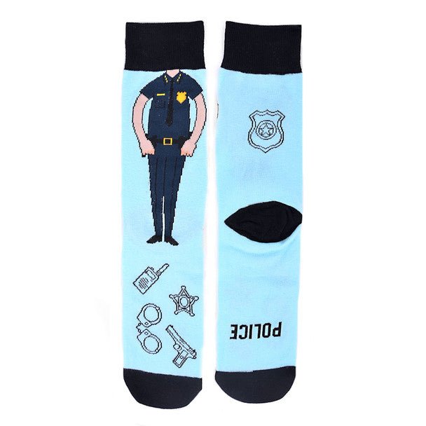 Men's Police Officer Novelty Socks - NVS19576-SKBL - Bundle Bus