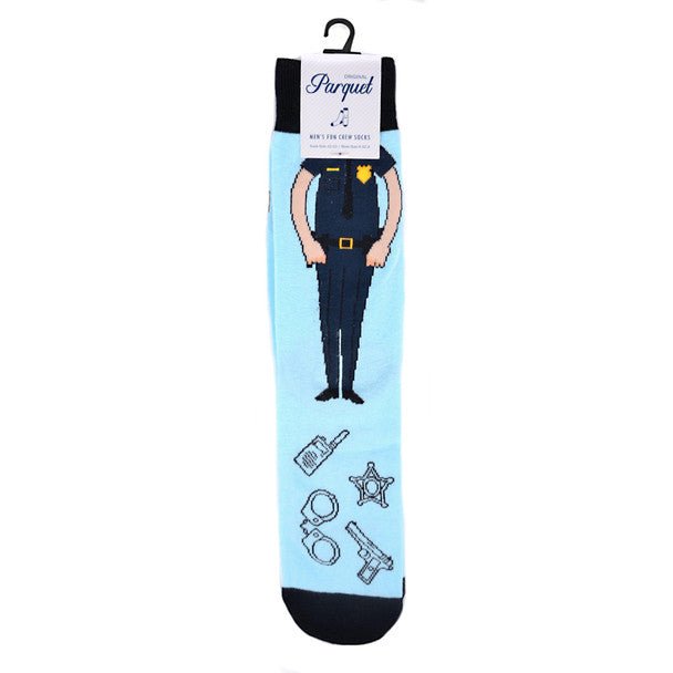 Men's Police Officer Novelty Socks - NVS19576-SKBL - Bundle Bus