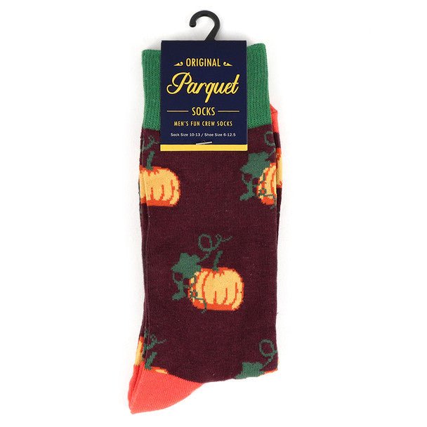 Men's Pumpkin Novelty Socks - NVS19536-PUR - Bundle Bus