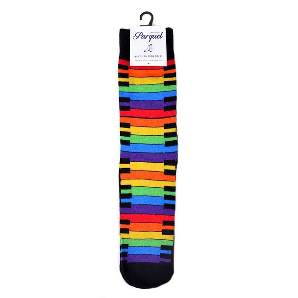 Men's Rainbow Keys Novelty Socks - NVS19571-BK - Bundle Bus