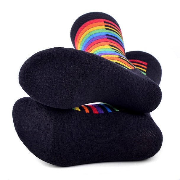 Men's Rainbow Keys Novelty Socks - NVS19571-BK - Bundle Bus