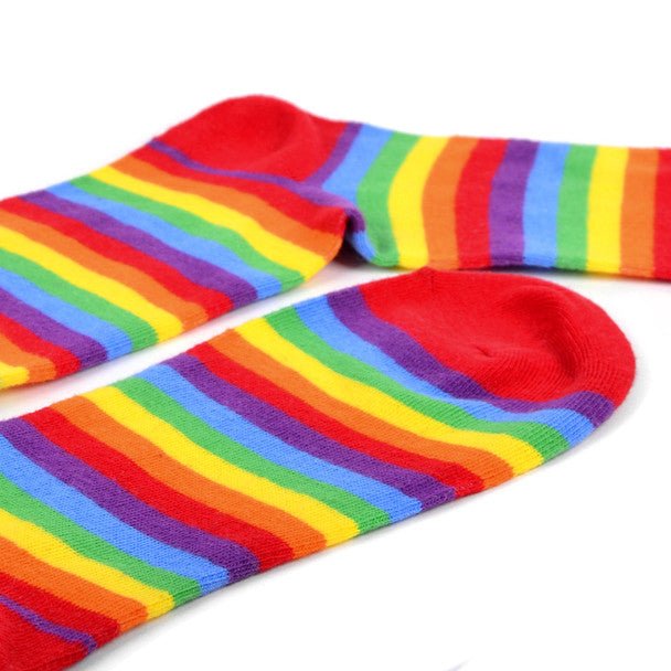 Men's Rainbow Striped Novelty Socks - NVS19581 - Bundle Bus
