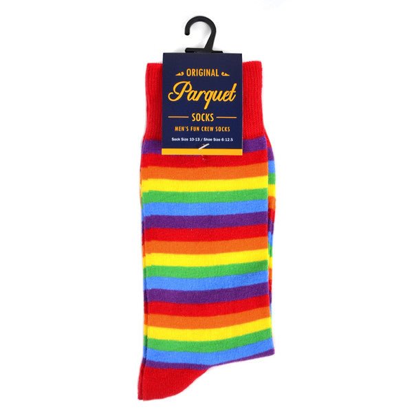 Men's Rainbow Striped Novelty Socks - NVS19581 - Bundle Bus