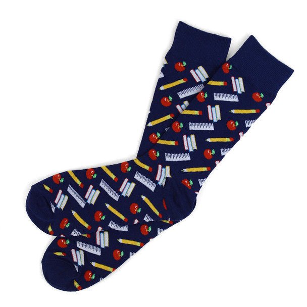Men's School Supplies Novelty Socks NVS1762 - Bundle Bus