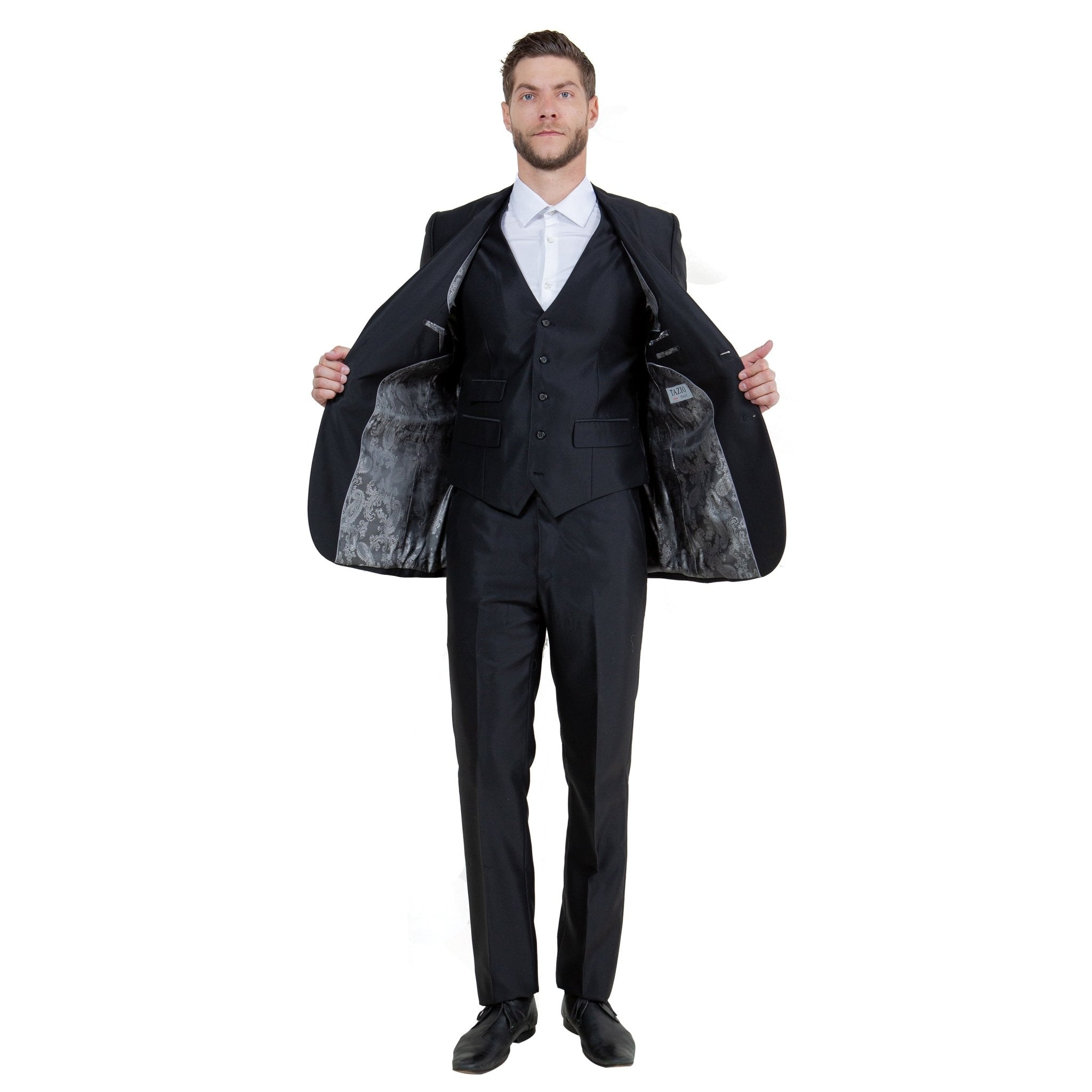 Men's Sharskin Slim - Fit 3 - Piece Suit - Bundle Bus