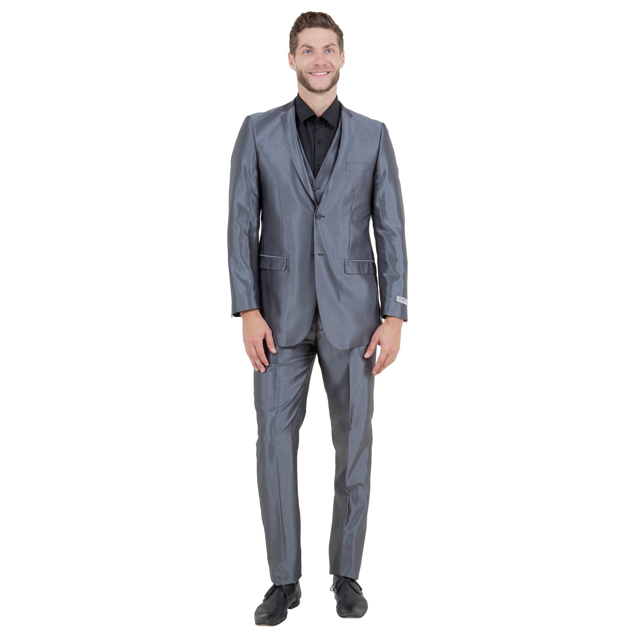 Men's Sharskin Slim - Fit 3 - Piece Suit - Bundle Bus