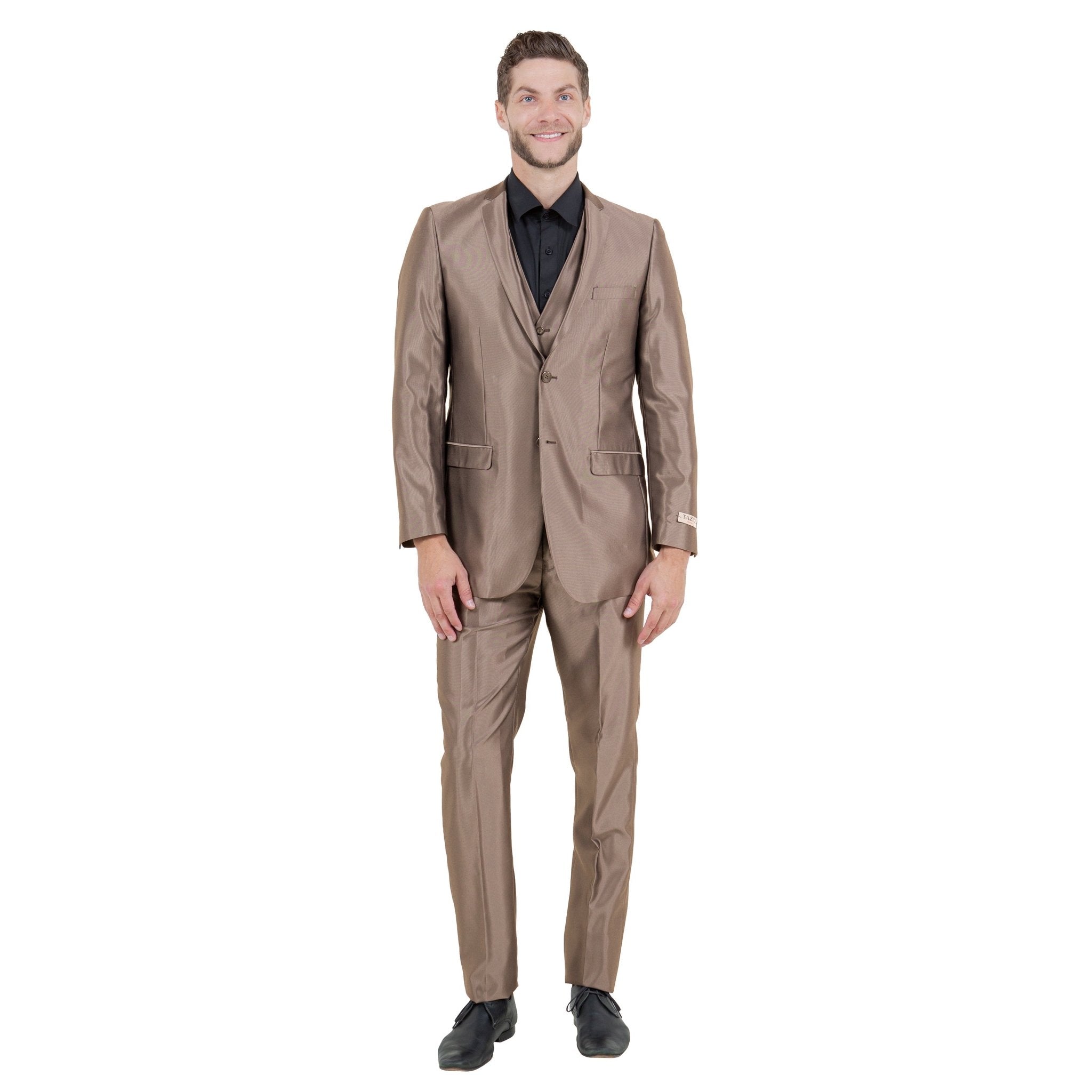 Men's Sharskin Slim - Fit 3 - Piece Suit - Bundle Bus