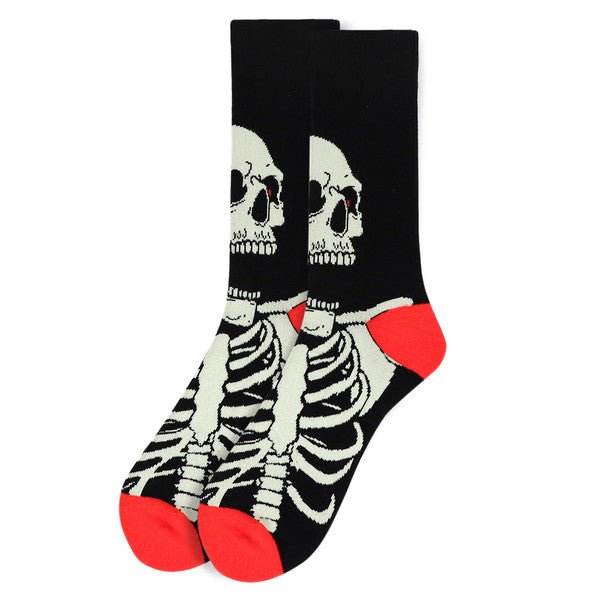 Men's Skeleton Halloween Novelty Socks - NVS19513-BK - Bundle Bus