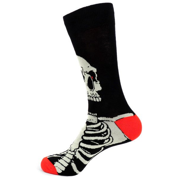 Men's Skeleton Halloween Novelty Socks - NVS19513-BK - Bundle Bus