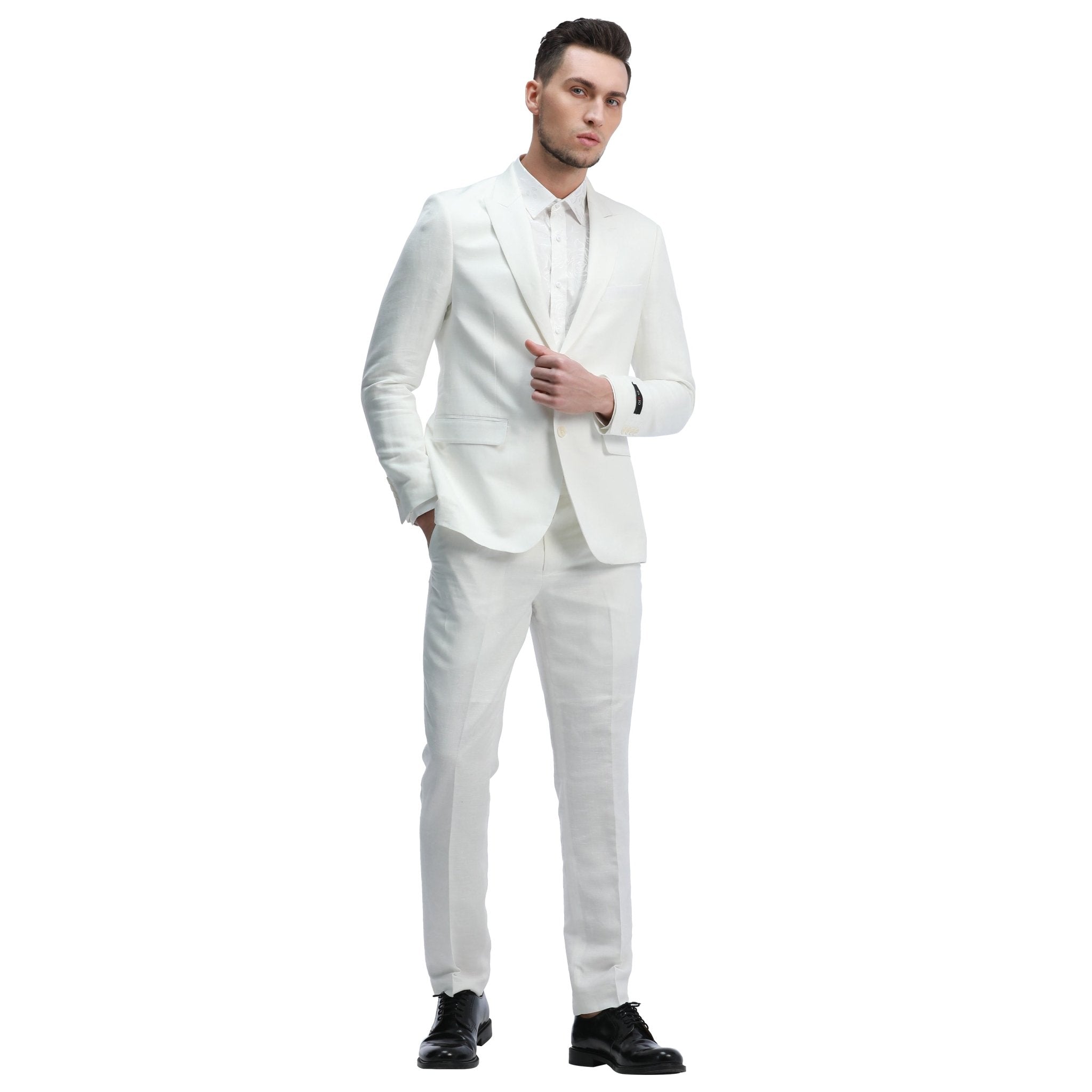 Men's Skinny Fit 2pc Linen Suit - Bundle Bus