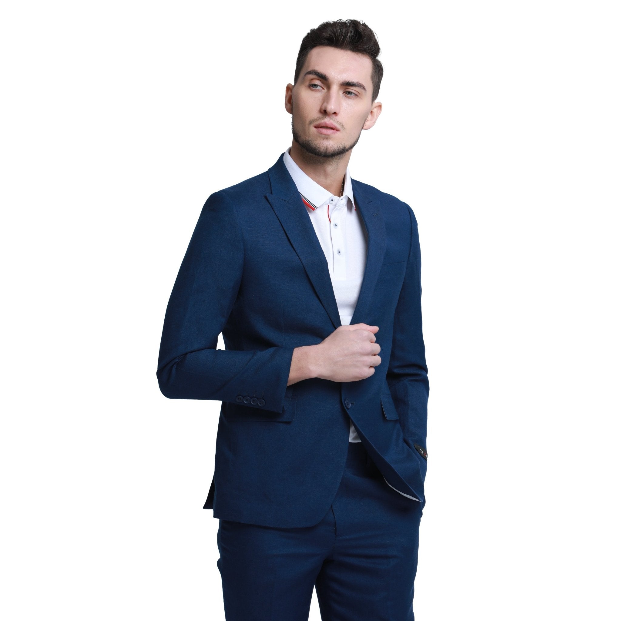 Men's Skinny Fit 2pc Linen Suit - Bundle Bus