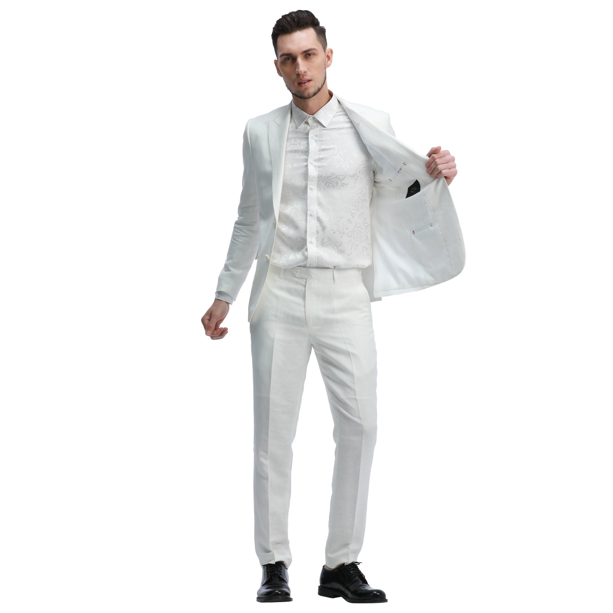 Men's Skinny Fit 2pc Linen Suit - Bundle Bus