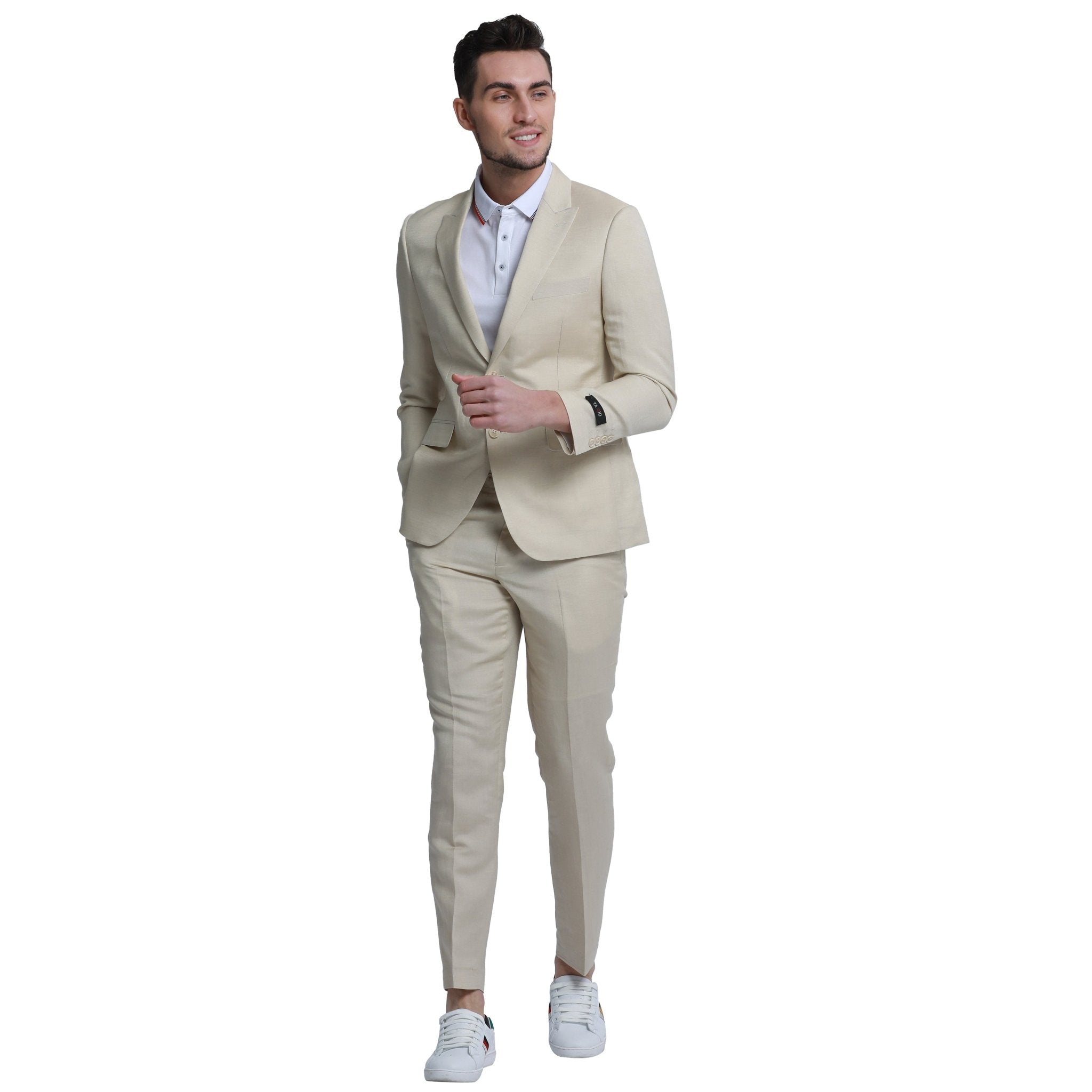 Men's Skinny Fit 2pc Linen Suit - Bundle Bus