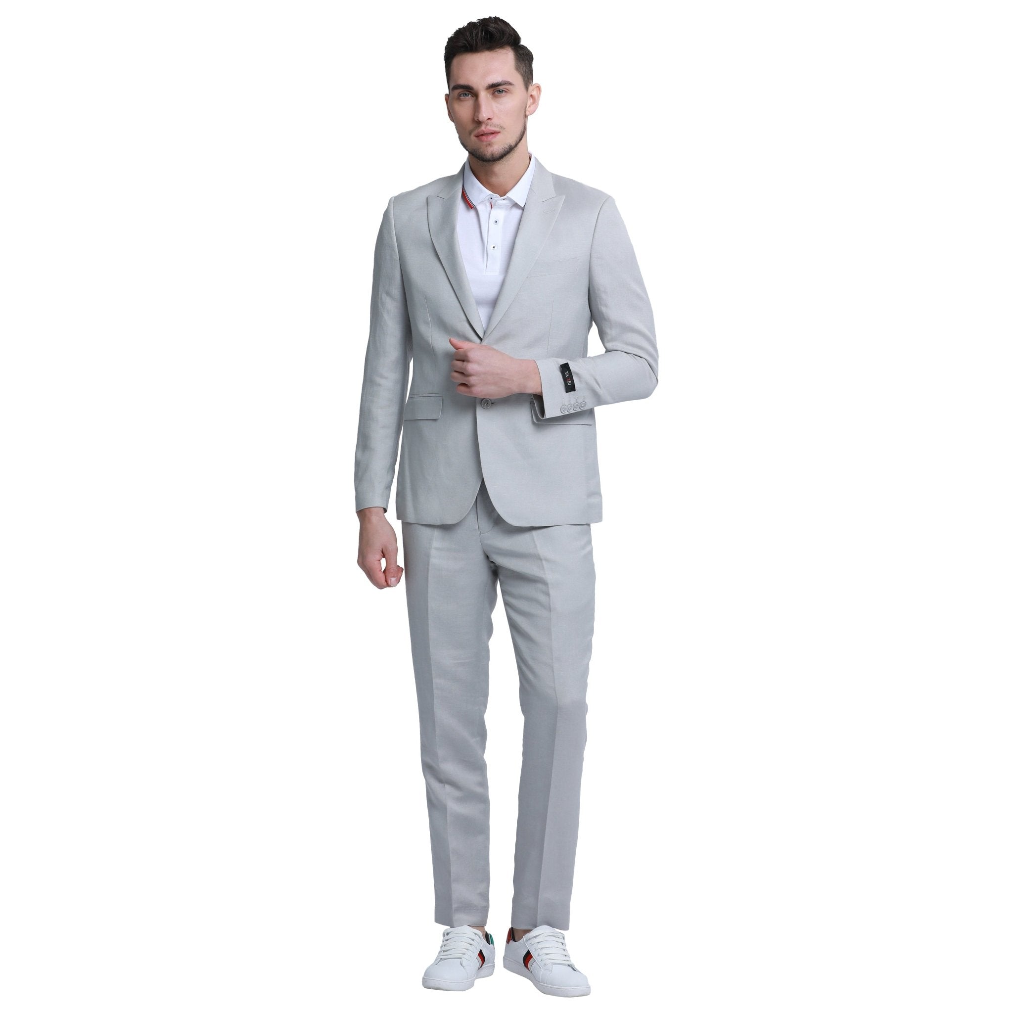 Men's Skinny Fit 2pc Linen Suit - Bundle Bus