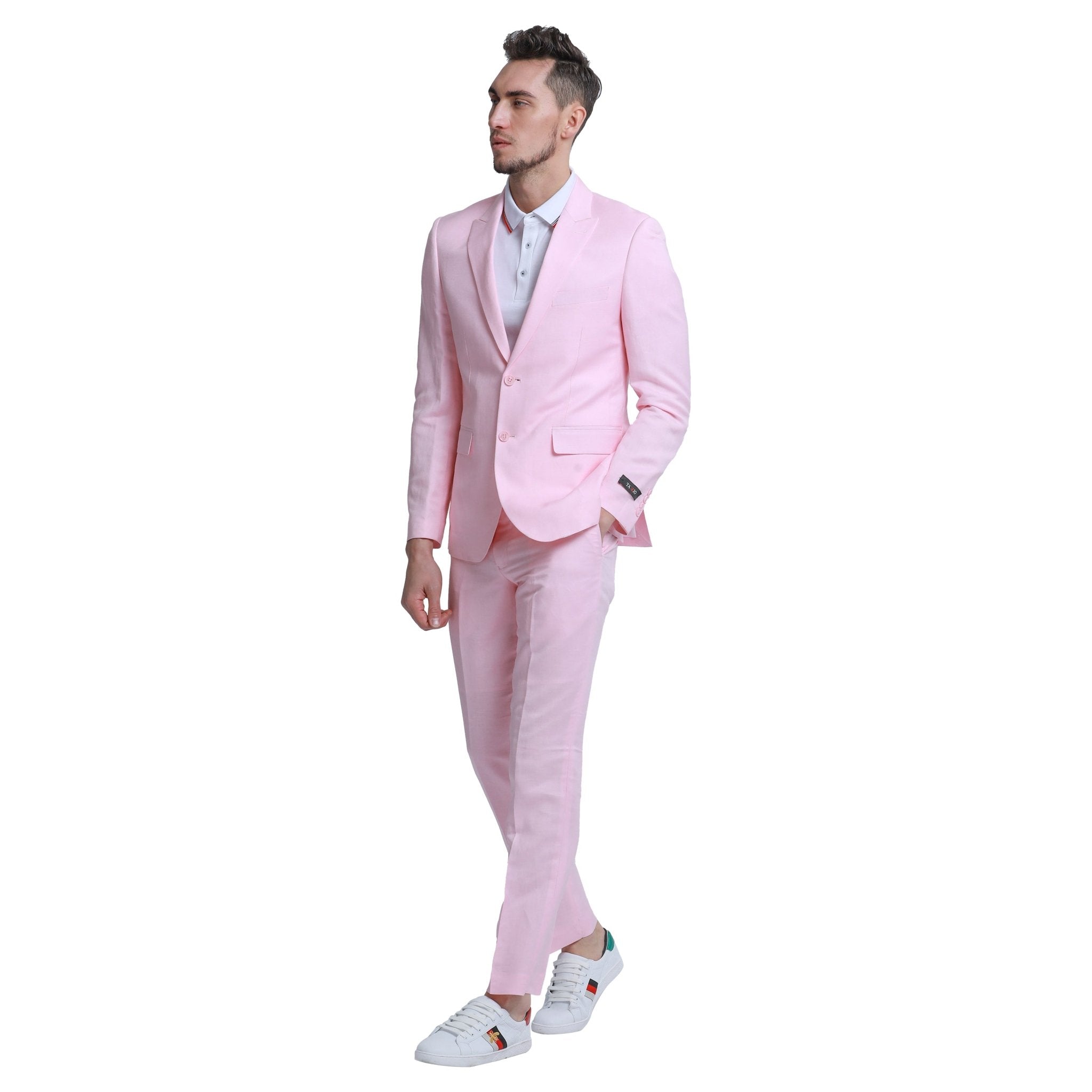 Men's Skinny Fit 2pc Linen Suit - Bundle Bus