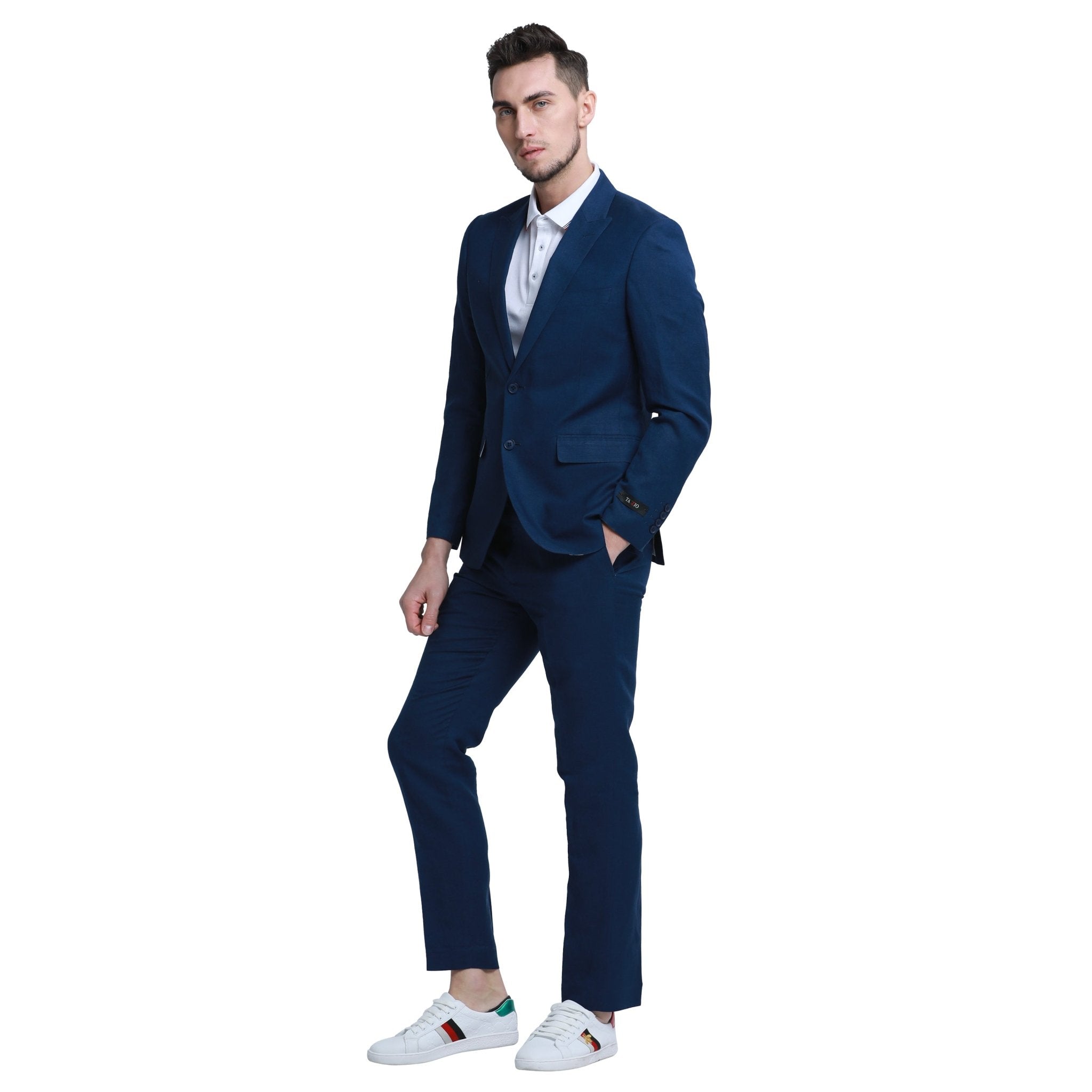 Men's Skinny Fit 2pc Linen Suit - Bundle Bus
