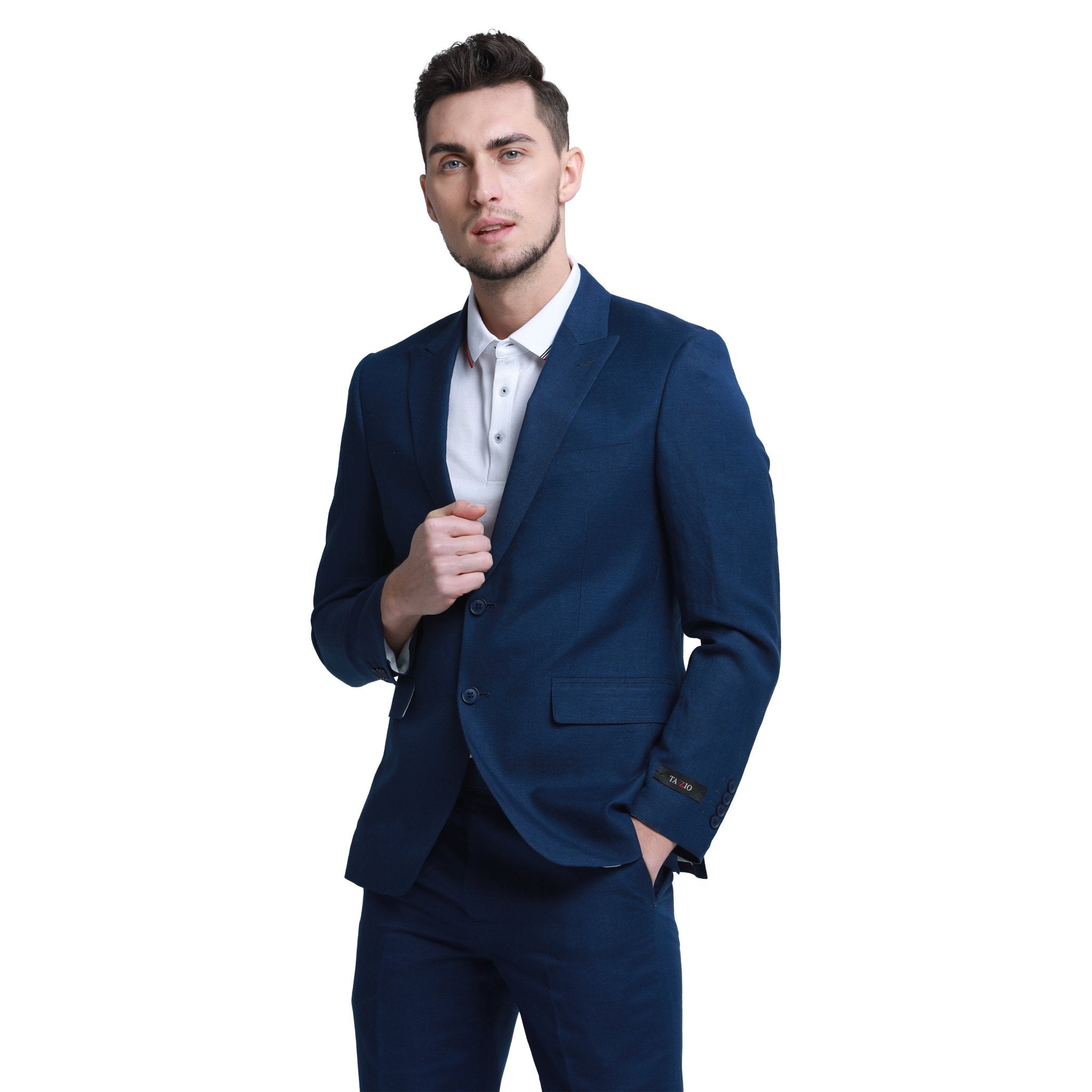 Men's Skinny Fit 2pc Linen Suit - Bundle Bus