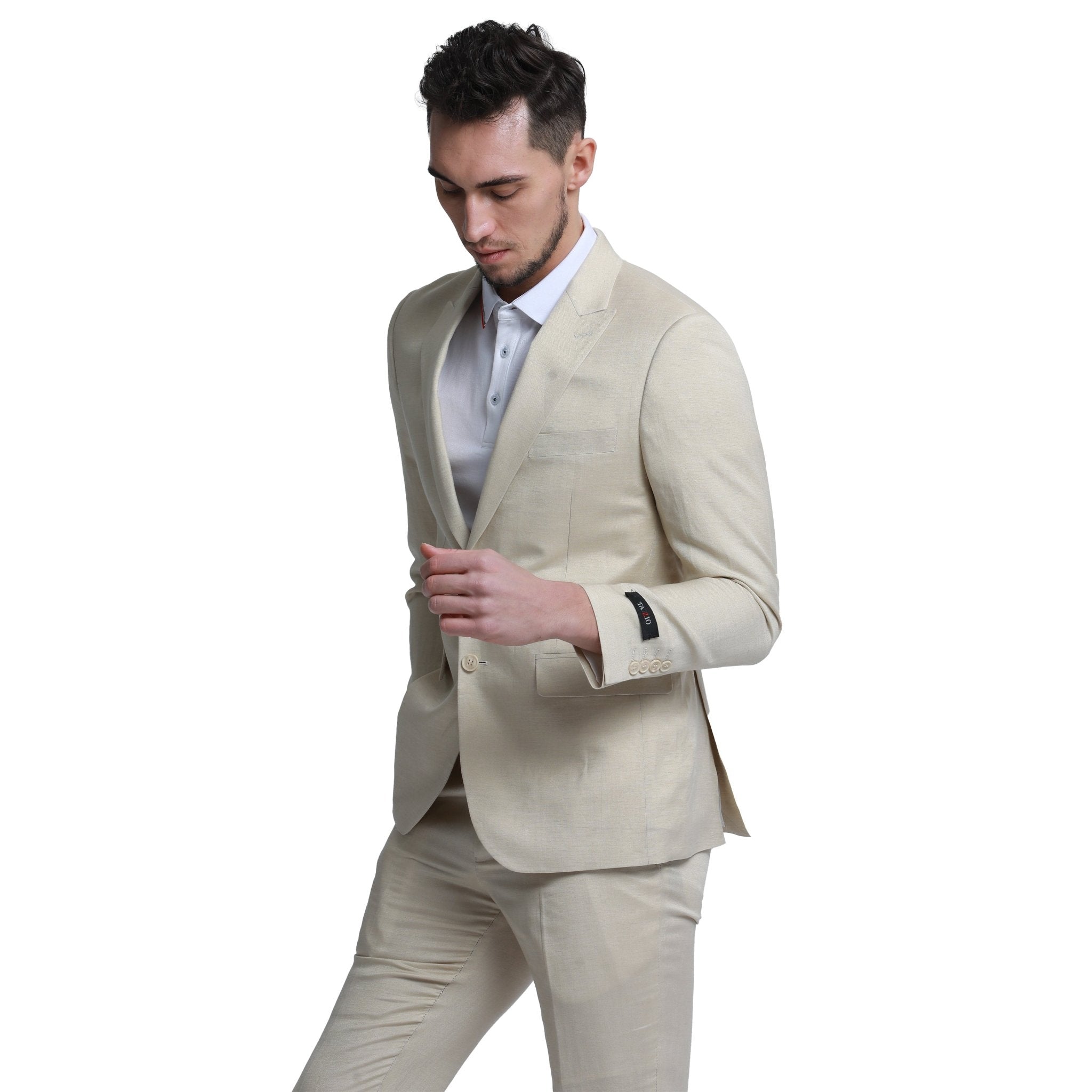 Men's Skinny Fit 2pc Linen Suit - Bundle Bus