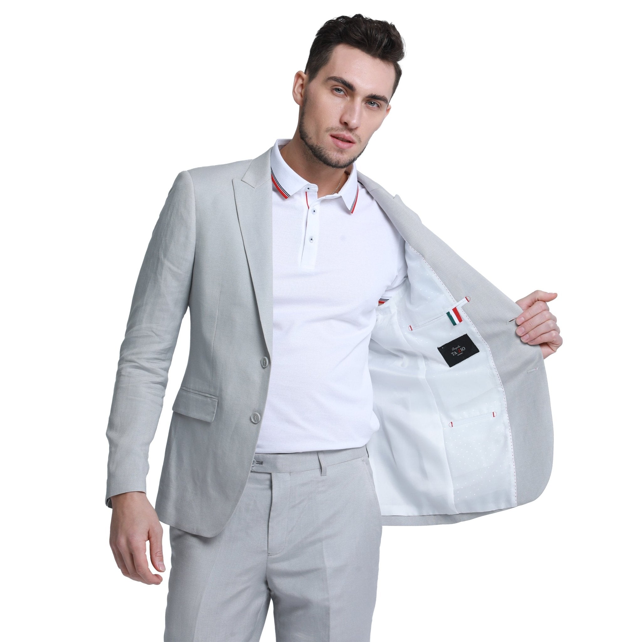 Men's Skinny Fit 2pc Linen Suit - Bundle Bus