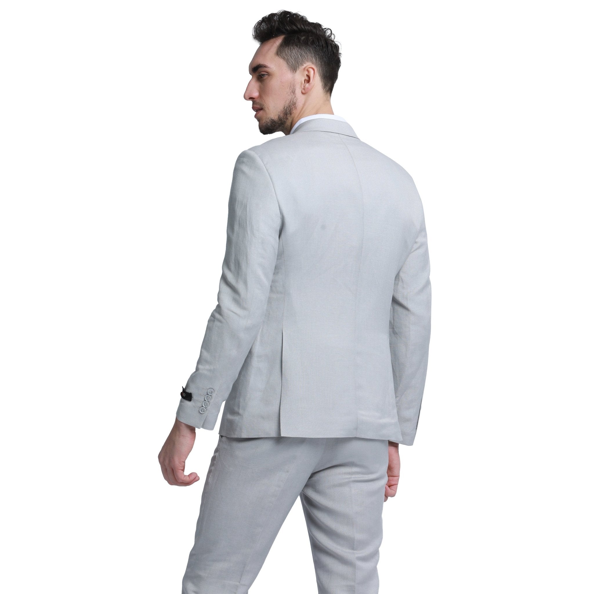 Men's Skinny Fit 2pc Linen Suit - Bundle Bus